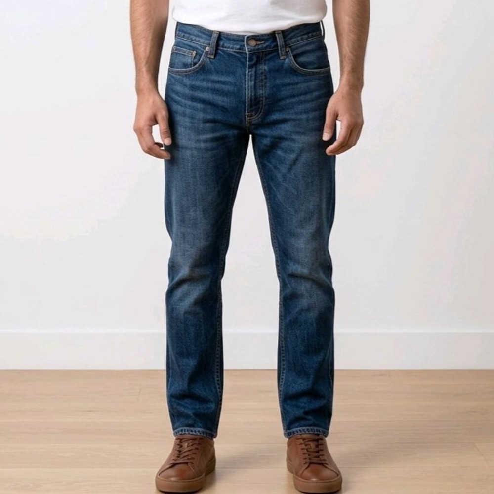 LL Bean Double L Classic Fit Jeans Men's 34x29 Dark Wash Blue Straight Leg Denim